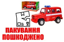 OUTLET Машина металева 7659-5 АВТОПРОМ 1:27 Пожежна, світло, звук , відкриваються двері, в коробці 21,5x11,
