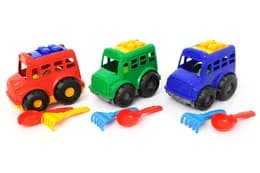 Автобус "Бусик" №1 з лопаткою і грабельками 0084 Colorplast