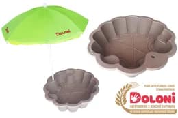 Пісочниця 01235/01eco "Квітка" з парасолькою темно-коричнева DOLONI