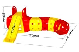 Гірка з тунелем червоно-жовта 01470/2 DOLONI (ЗВ)