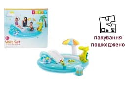 OUTLET Ігровий центр INTEX  Крокодил  з гіркою, в коробці 57165 р.201*170*84см
