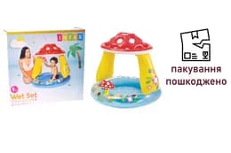 OUTLET Басейн INTEX  Грибочок  надувне дно, рем комплект, тент, в коробці (1-3р) 57114 р.102*89см