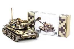 Конструктор 162-0074"Танк" дерев'яний, 162 дет.,р.33x16 см PuzzleOK