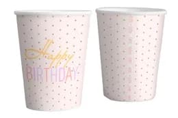 Паперові стаканчики Твоя Забава "Happy Birthday" рожеві 10шт/уп. (250мл.)