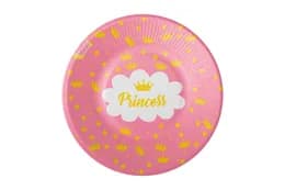 Паперові тарілки 12462 "Princess" рожеві 10шт. (18см.) Твоя Забава