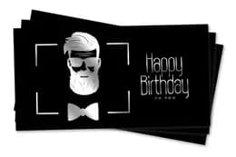 Паперовий конверт на гроші чорний "Happy Birthday" срібне тиснення 1шт.