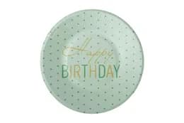 Паперові тарілки Твоя Забава "Happy Birthday" салатові 10шт. (18см.)