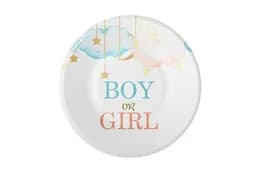 Паперові тарілки Твоя Забава "Boy or Girl" білі 10шт. (18см.)