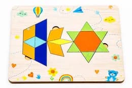 Головоломка дерев'яна Puz-90190 "Танграм Квіточка" р. 17х14х0,6 см PuzzleOk