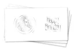 Паперовий конверт на гроші білий "Happy Birthday woman" срібне тиснення 1шт.