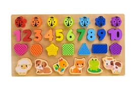 Дерев'яна іграшка KidsHits KH20/027 навчальна дошка, вкладиші у кор.42x3,5x24 см