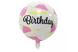 Фольгована кулька круг 01437 "Happy Birthday трикутники"  18"(45см)