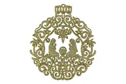 Новорічна іграшка Різдво (золото) christmas-3 12х12х0.3 см(ціна за 1 шт)
