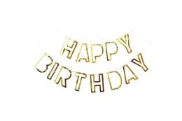 Гірлянда паперова  літери "Happy Birthday", золото, в уп (1 шт)