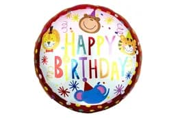 Фольгована кулька круг 01424 "Happy Birthday цирк" кольорова 18"(45см) 1шт.