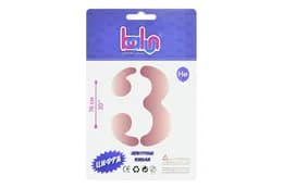 Фольгована кулька 02403 цифра "3" рожеве золото 30" (76 см) 1 шт Balun