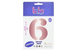 Фольгована кулька 02406 цифра "6" рожеве золото 30" (76 см) 1 шт Balun