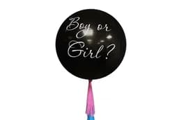 Чорна гендерна кулька з надписом 'Boy or Girl' (1 кл/2 ст, Balonevi) 24' ТМ 'Твоя Забава'