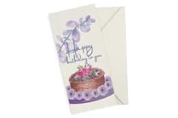 Подарунковий конверт 22511 "Happy Birthday to you з квітами" кремовий funmi 1шт.
