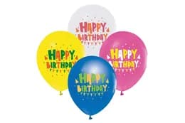 Повітряні кульки "Happy Birthday Mix" асорті ТМ "Твоя Забава" 50шт