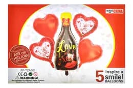 Набір "Love" 18" OUP1050 серце 4шт+1 бутилка 38*80 см.