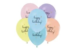 Повітряні кульки 'Happy Birthday' макарун асорті 50шт 03110 ТМ 'Твоя Забава'