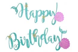 Гірлянда паперова  літери "Happy birthday морська", блакитний, в уп (1 шт)