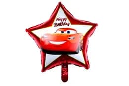 Фольгована кулька зірка 15768 "Happy Birthday Тачка" червона 18"(45см) 1шт.
