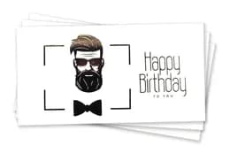 Паперовий конверт на гроші білий 'Happy Birthday' чорне тиснення