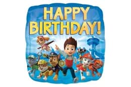 Фольгована кулька квадрат 01585 "Happy Birthday  Щенячий патруль" кольорова Anagram 18"(45см)