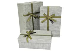 Подарункові коробки прямокутні "Best wishes" сірі (3 шт.)
