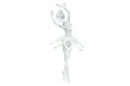 Новорічна іграшка Балерина (прозорий/білий) 9х12х0.30 см