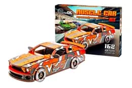 Дерев'яний 3D конструктор Muscle car GT (червона) Puz-00942 PuzzleOk