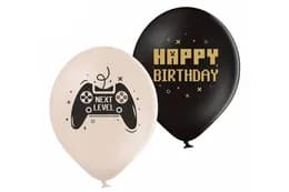 Латексні повітряні кульки 12" 20743 "Happy Birthday джойстик" асорті 100 шт.  (30см.) BelBal