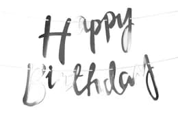 Гірлянда паперова  літери 'Happy birthday', срібло,