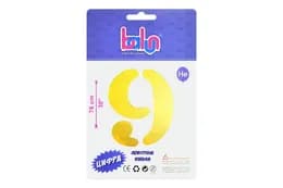 Фольгована кулька цифра 2398 "9"золота "30" (76 см),1 шт Balun