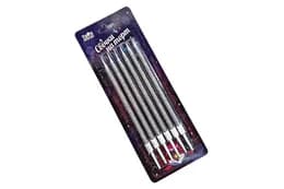 Свічки для торту 04052 "Блиск" з срібним глітером (6шт.) ТМ "Твоя забава"