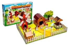 Конструктор Puz-00957 "Веселий  фермер" 3D, дерев'яний, в коробці р.59х40х25 см PuzzleOk