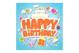 Серветки паперові тришарові "Happy Birthday" 18690 блакитного кольору 24х24см (20шт.) в уп.