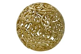 Новорічна іграшка Куля ажурна (золото) 8 см