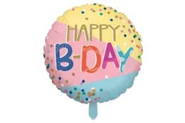 Фольгована кулька круг 17895 "Happy B-day" кольорова 18"(45см) 1шт.