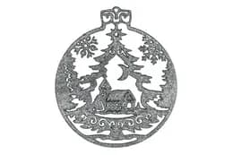 Новорічна іграшка Різдвяна ніч (срібло) 12х12х0.3 см