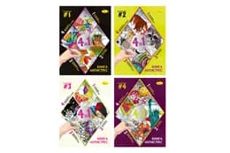 Книга-Розмальовка РМ-08 серія "Книга-Антистрес 4 в 1" Мікс Апельсин