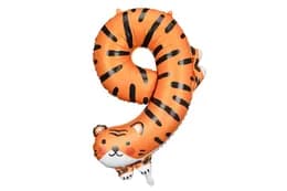 Фольгована кулька цифра "9" тигрик Party Deco (64х87см) 1шт.