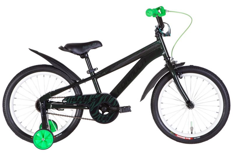 Велосипед 18" FORMULA WILD зелений з чорним, LED-ковпачок OPS-FRK-18-128-18