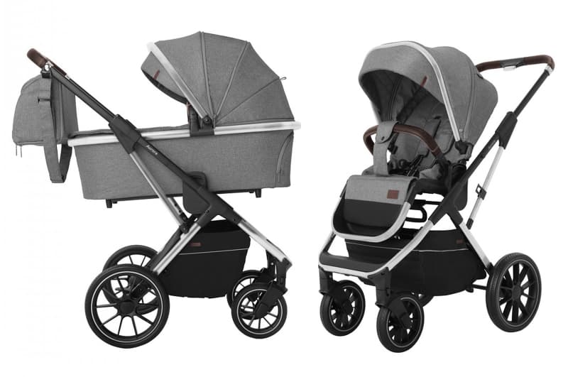 Коляска універсальна CARRELLO Aurora CRL-6505 (2in1) Silver Grey +дощовик