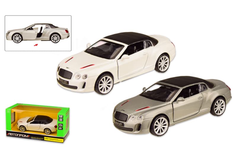 Машина металева 4320 "АВТОПРОМ",1:43 BENTLEY, 2 кольори, відкриваються двері, коробка 14,5*6,5*7 см