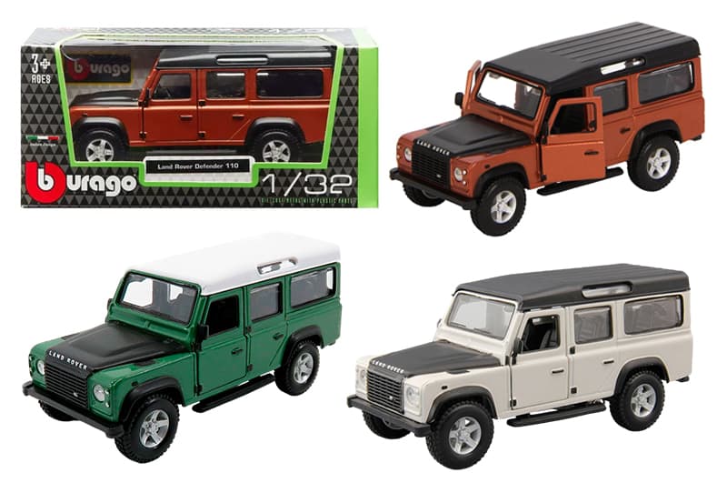 Автомодель - LAND ROVER DEFENDER 110 (асорті білий, помаранчевий металік 1:32)18-43029