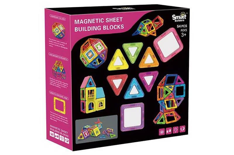 Конструктор магнітний Smart Builders 578 54 деталі, коробка 29*6,8*29 см