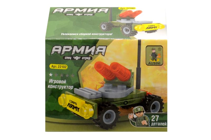 Конструктор "AUSINI" "Військова машина" 27 дет. 22102 р.9,5х7х4,5 см.